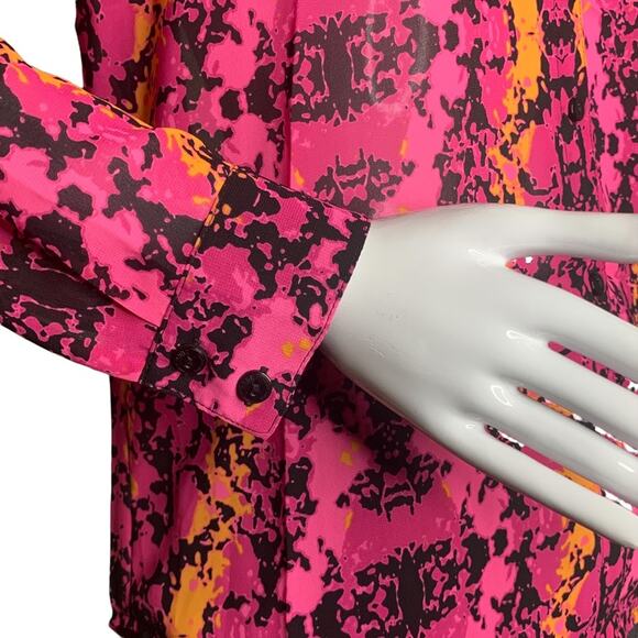 Lamour Nanette Lepore Sheer NWOT Top Size S Long Sleeve Button Down - Picture 5 of 13